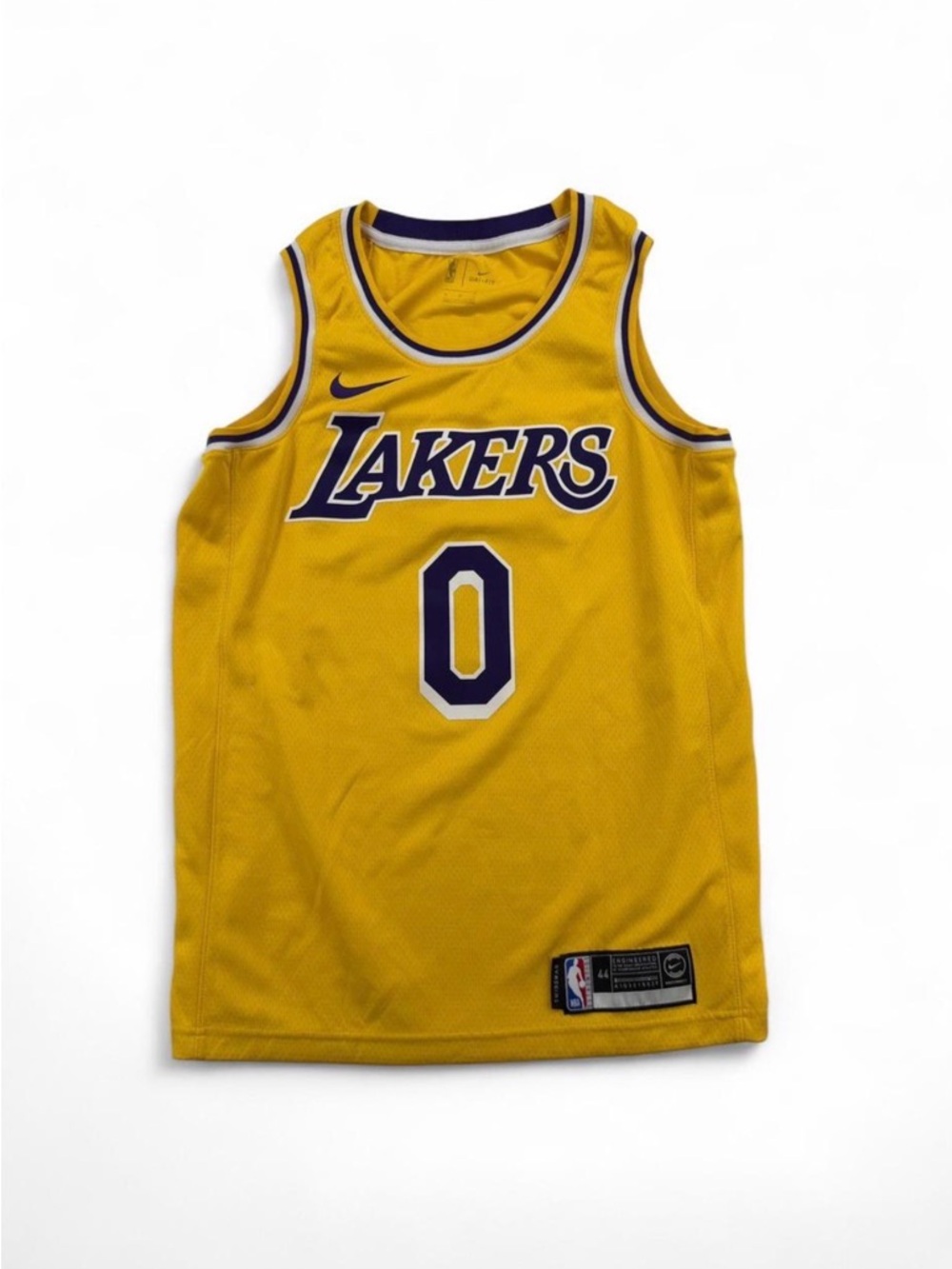 Men’s Nike Kyle Kuzma Yellow and Purple Los Angeles Lakers Basketball Jersey M